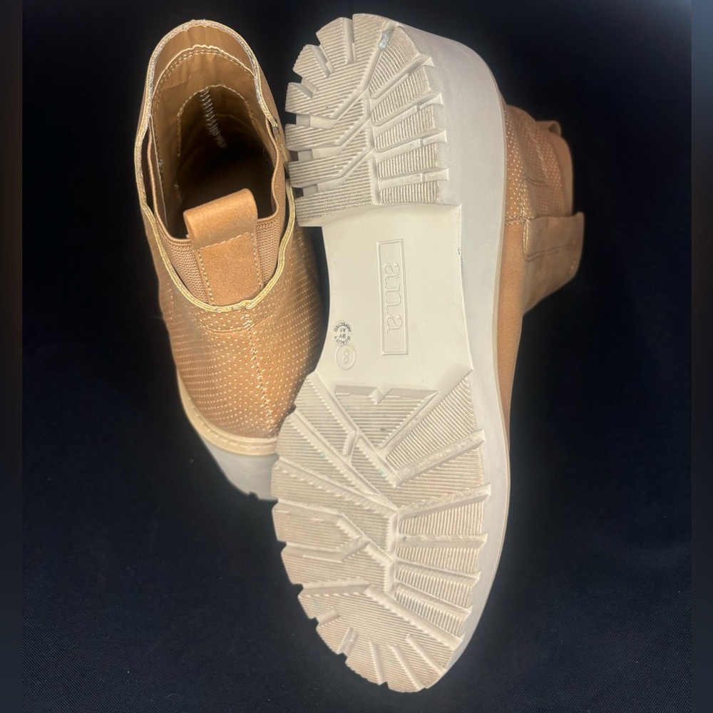 Tan Platform Ankle Boots - Picture 4 of 9